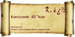 Konicsek Ákos névjegykártya